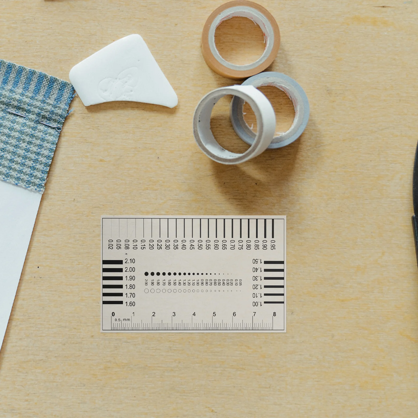 

Sec Size Estimation Chart High Precision Flaw Detection Film Ruler Measurement Tool for Line Width Defects Diameter Measuring