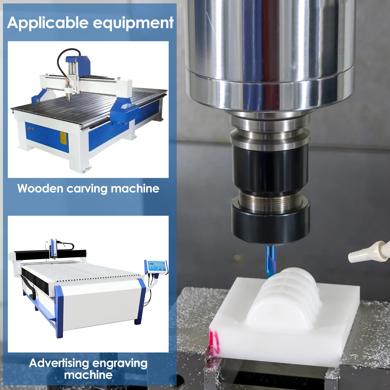 Compression Spiral Router Bit Carbide 1/4inch Shank Up Down Cut Router Bit 2 Flute CNC Router Bit High Hardness Woodworking