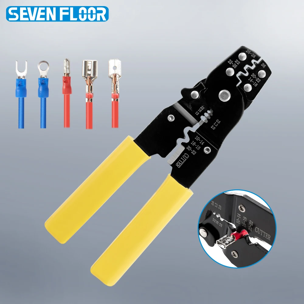 Multifunctional Crimping Pliers Wire Stripper Cutter Crimper 10-26AWG Crimping Tool Terminals Electrical Clamp Mini Tools