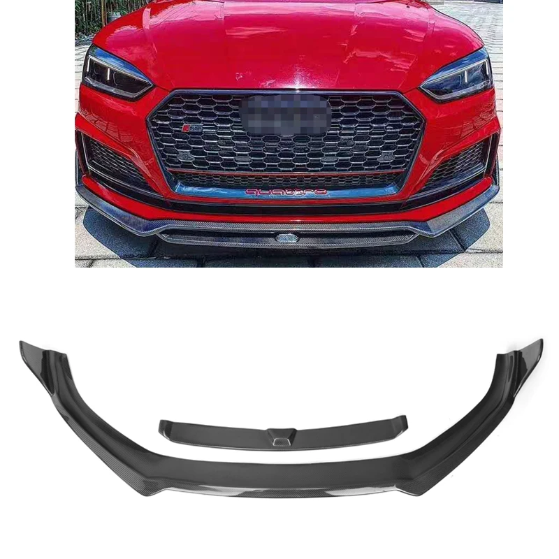 KB style Carbon fiber Car Bumpers Front Lip For Audi A5 B9 S5 Sports 2017 2018 2019 A5 S5 Front Lip