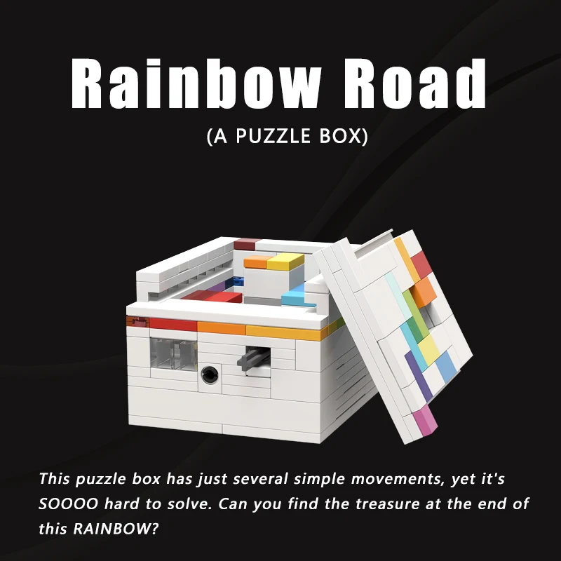 MOC cegły Rainbow Road Puzzle klocki Jewlery Box klejnot kamień szlachetny skarb DIY zabawki na prezent urodzinowy dla dzieci