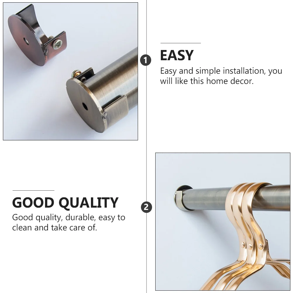 

2pcs 28Mm Curtain Rod Wall Bracket Iron Drapery Brackets For Home Decor Easy Installation Window Dressing Holder Curtain Fixing