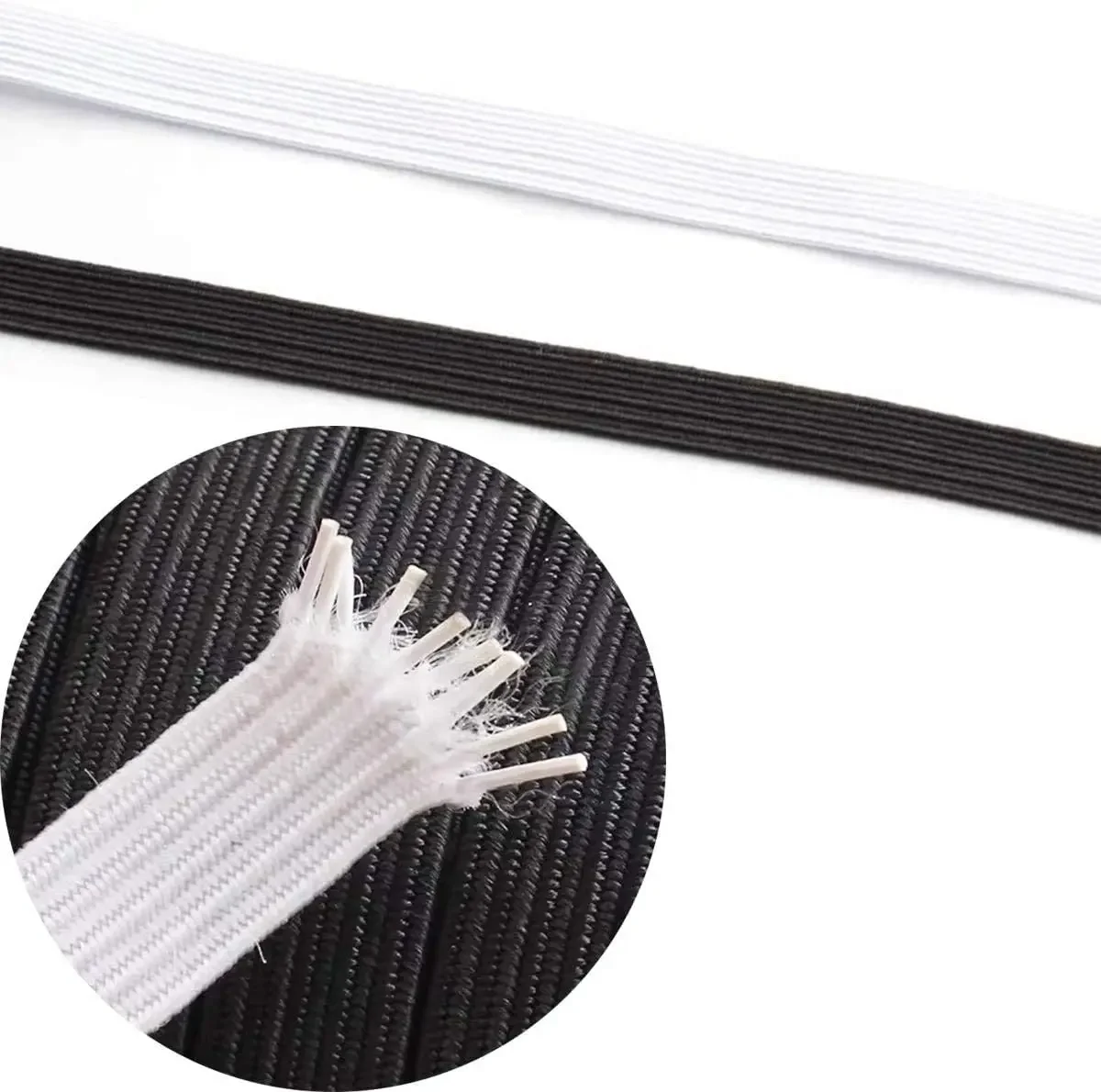 5/10M Flat Elastic Bands 3-10mm Black White Nylon Rubber  Band Waist Band For Pregnant Baby DIY Sewing Garment Accessories