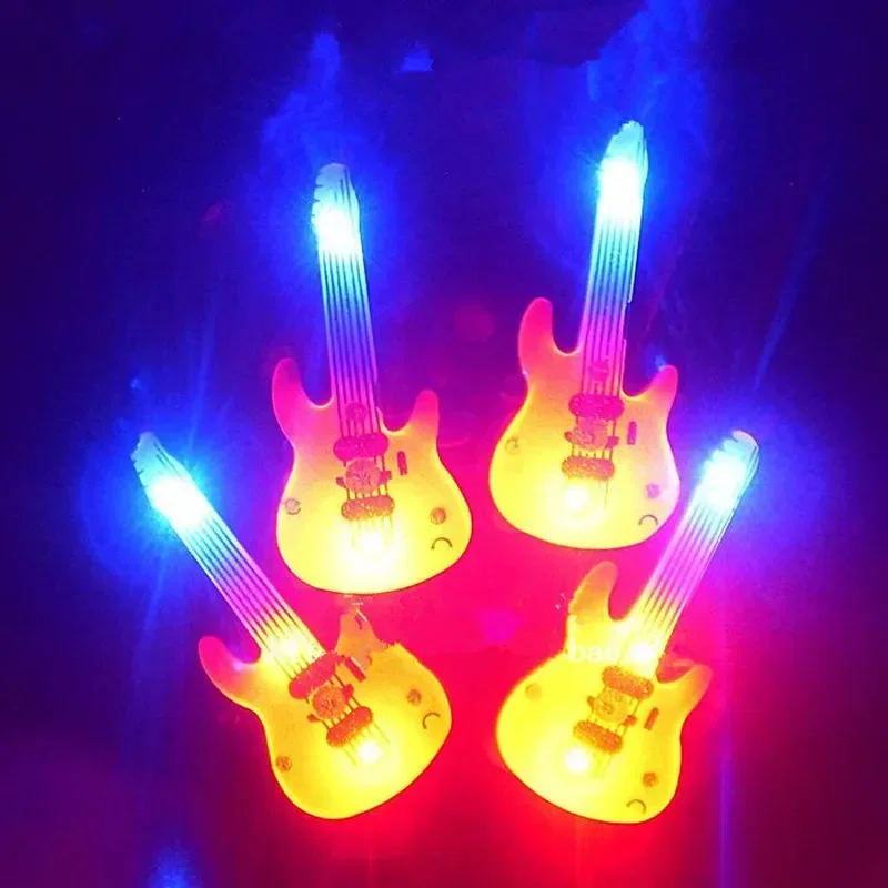 Guitar LED Flashing Brooch Pin Cartoon Light Up Glow Badge Kids Adults   Party  Wedding Birthday Cosplay Halloween Christmas