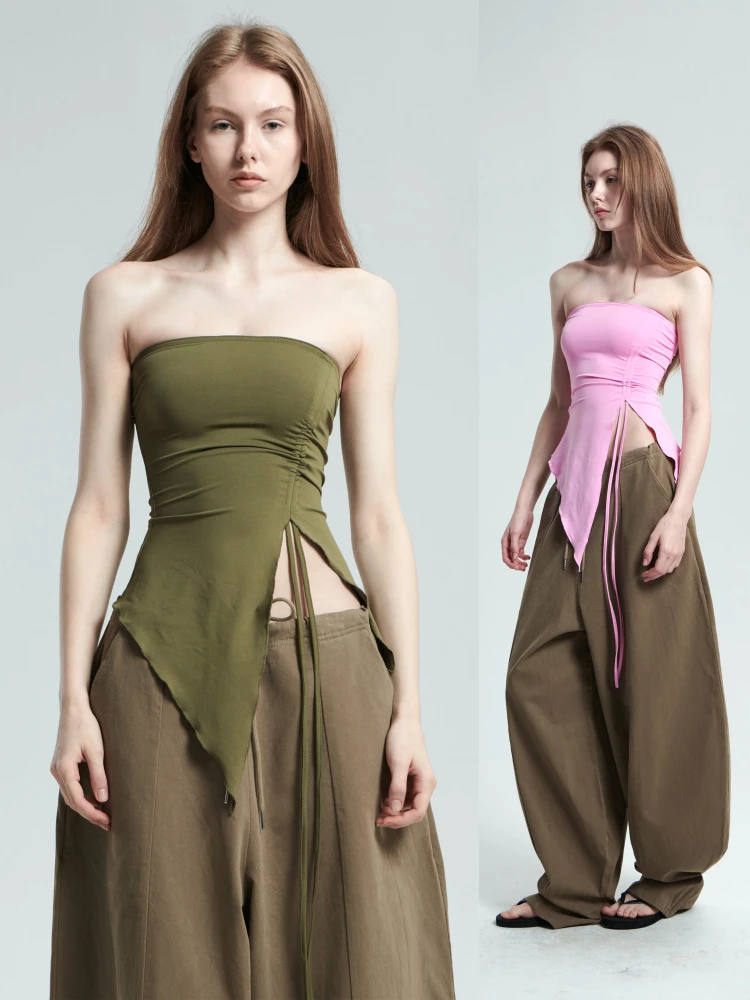 

Эластичный топ-бюстье Pimeili с завязками, розовый, модный дизайн, женская коллекция Весна 2025