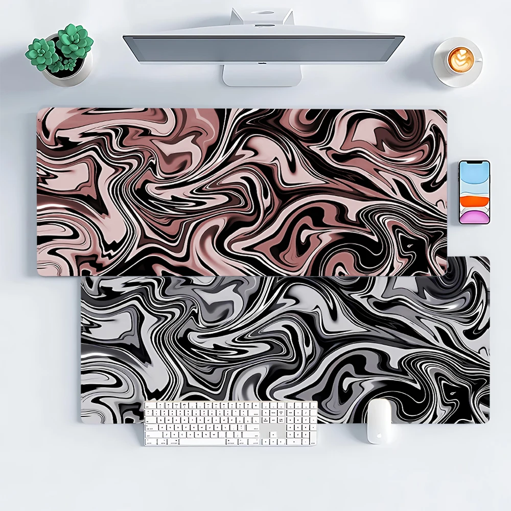 

Black and White Topographic Mouse Pad - Large Non-Slip Rubber Base with Precision Edging for Office and Gaming. Durable Material