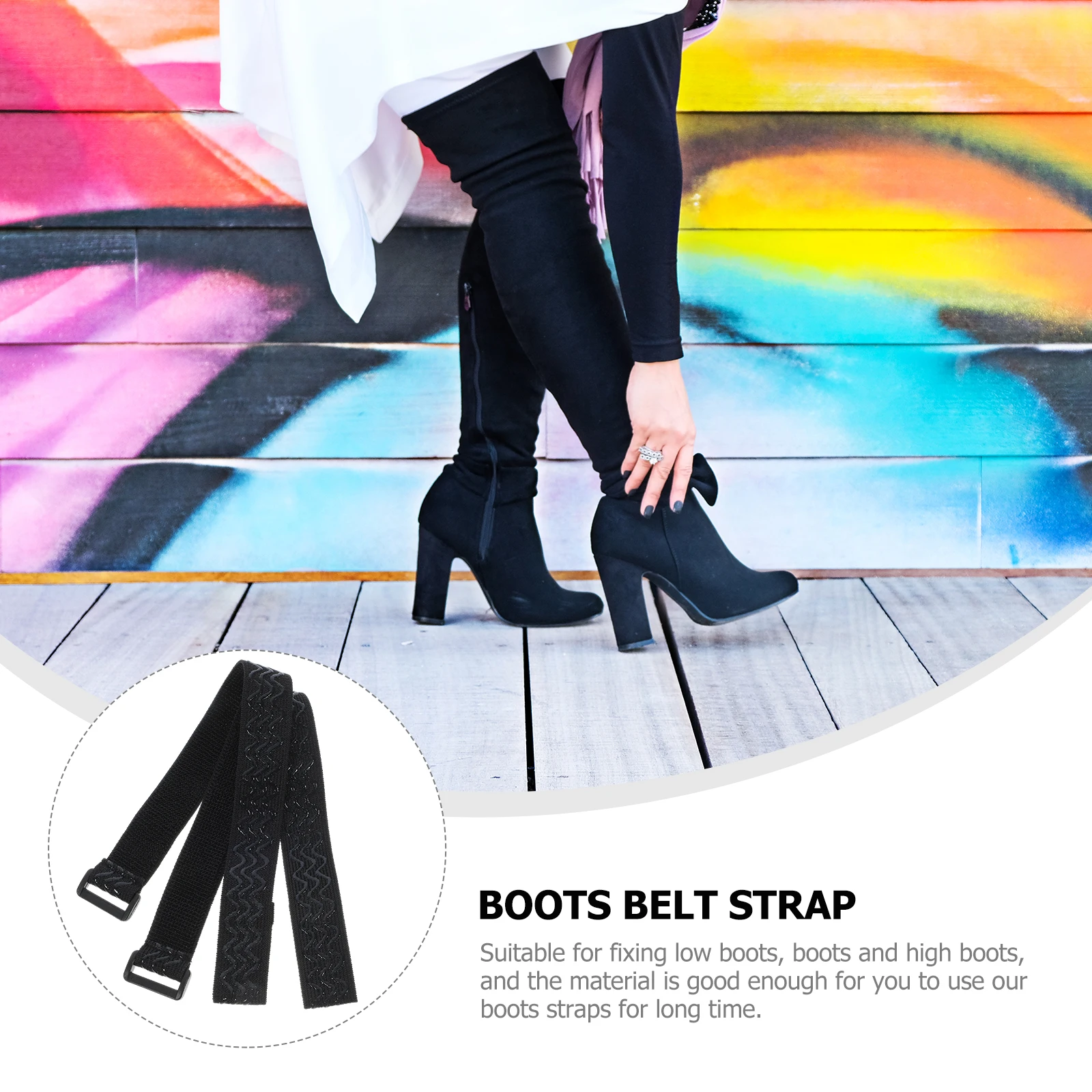 

2pcs Straps Anti Slip Fixing Belt Elastic Bands Thigh High Seamless Design Hook Loop Fastener Fixing Kit Straps Women Thigh