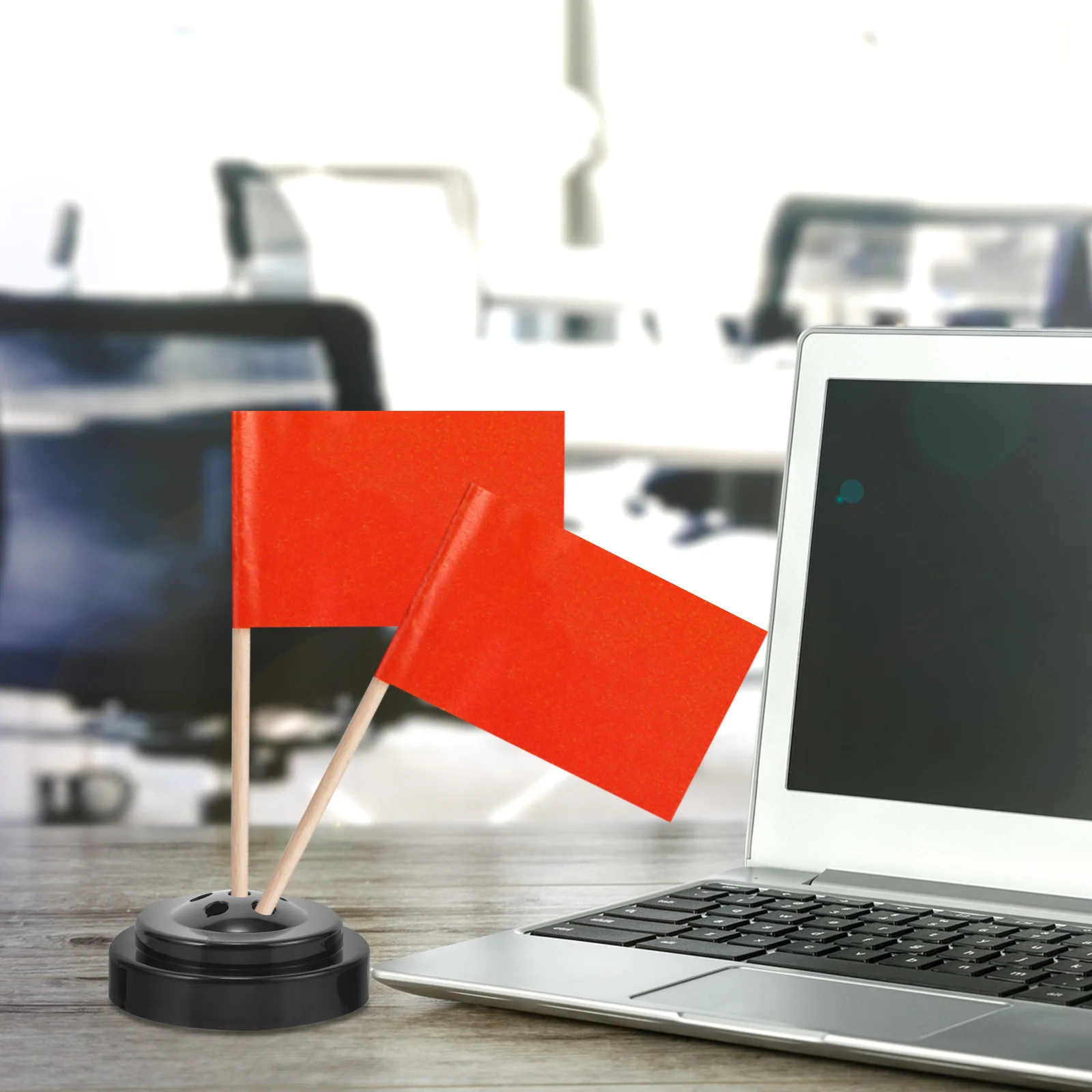 

6Pcs Desk Flag Holder Plastic Mini Flag Stand Small Flagpole Base Lightweight Office Decoration Use Pole Stand