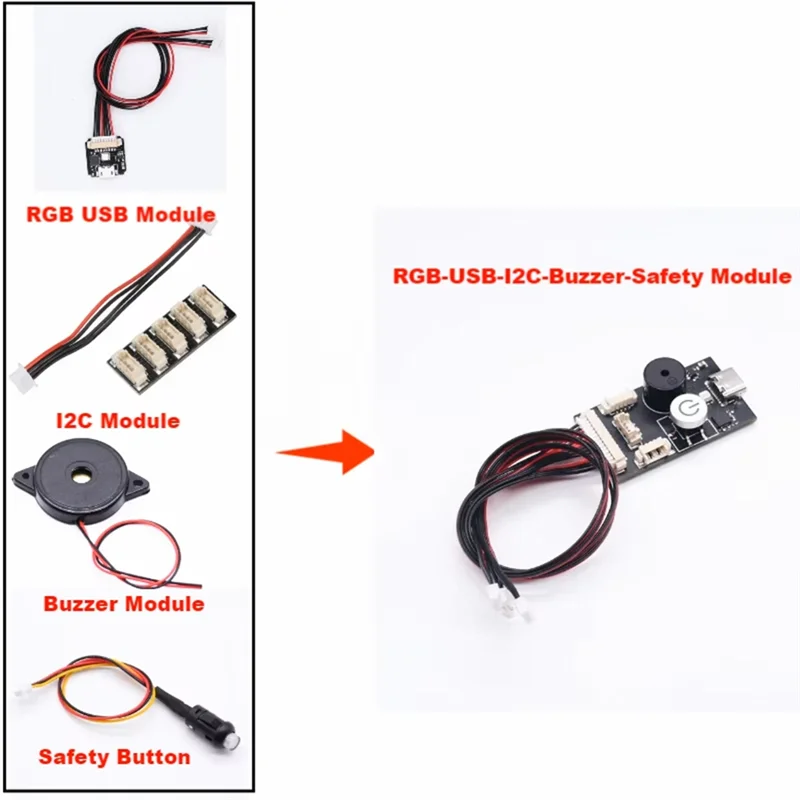 FPV RGB USB I2C BUZZER Safety Button Module For PIXHAWK Ardupilot Arducopter Arduplane-A31R