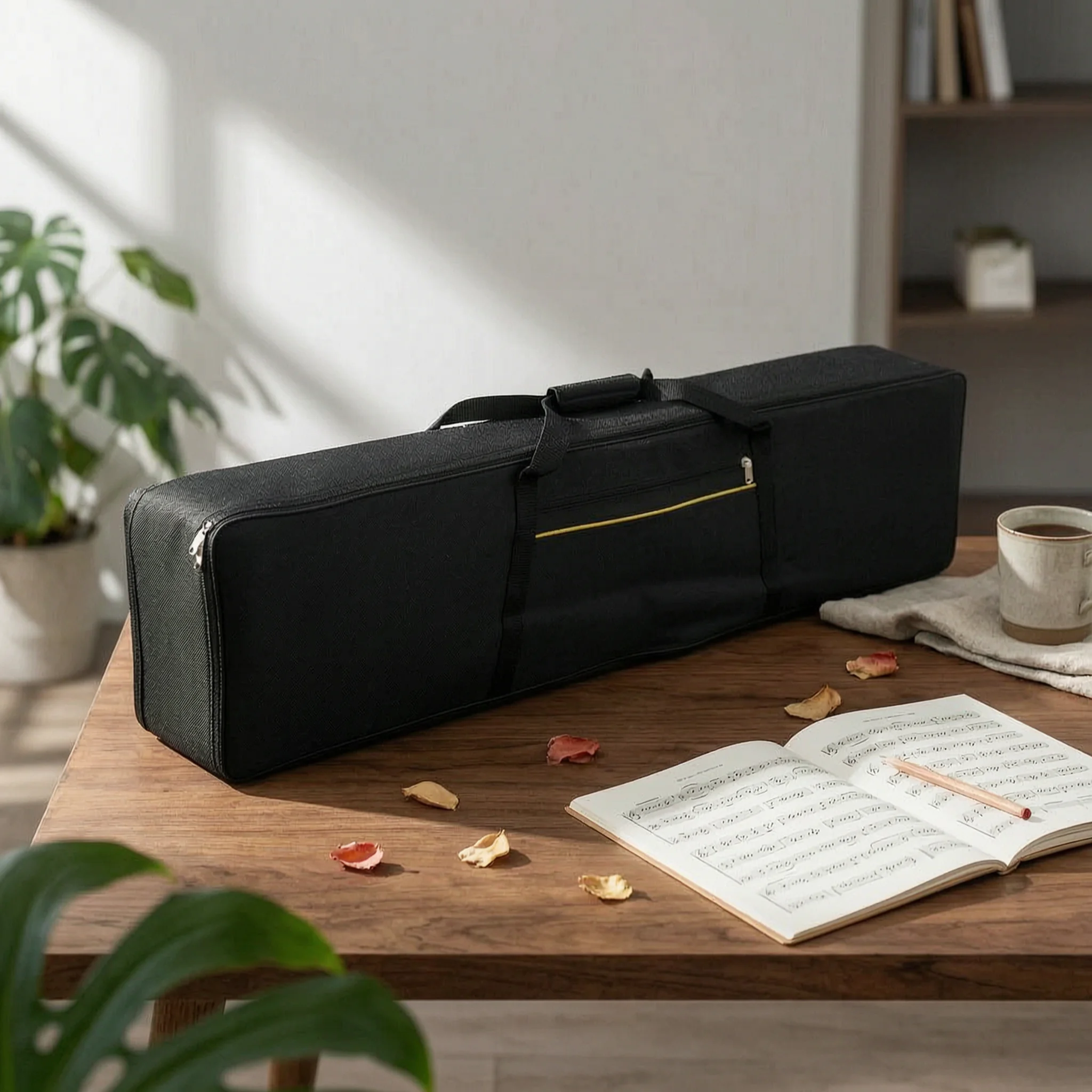 88-Key Electric Piano Bag Multiple Pockets Padded Keyboard Backpack 88 Key Keyboard Case Heavy Duty Music Gear Dustproof