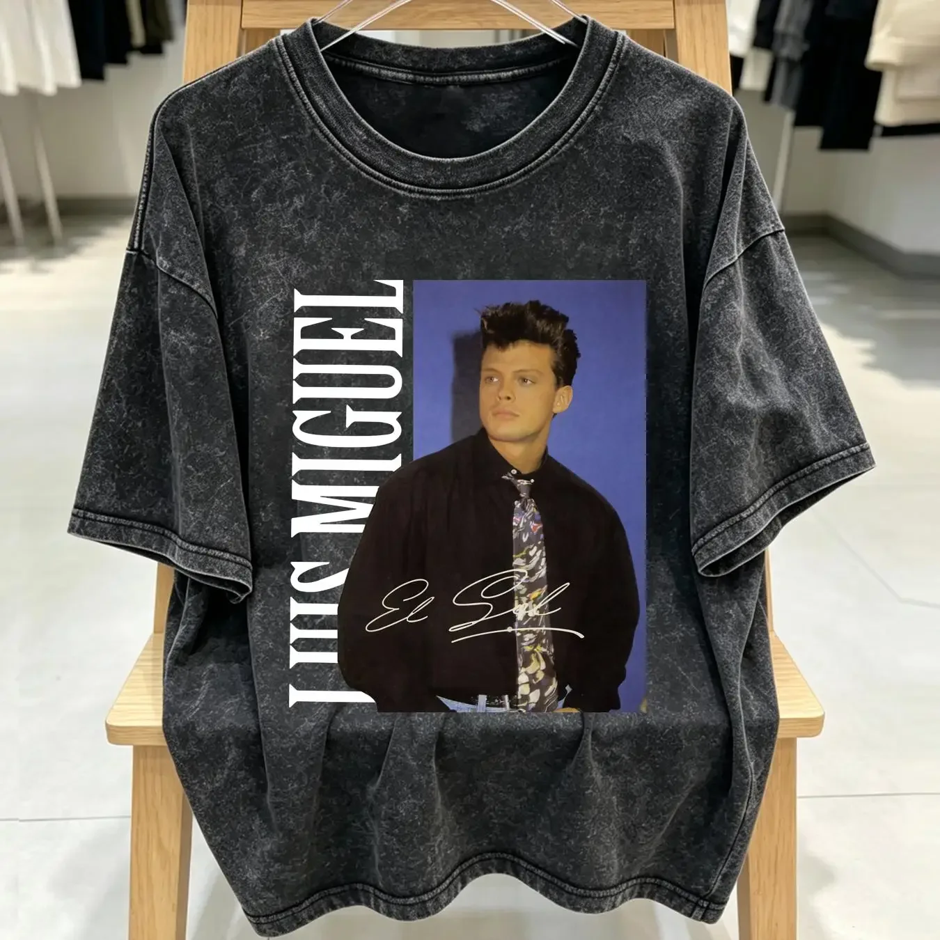 washed T Shirt Vintage Luis Miguel Retro For Fan All Size S 3XL vintage Washed graphic Top For Everyday Wear streetwear