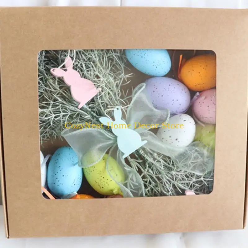 92MF Easters Rabbit Eggs Chick Flowers Set Easters Rabbit and Eggs Charm for Kids DIY Decorations and Classroom Activities