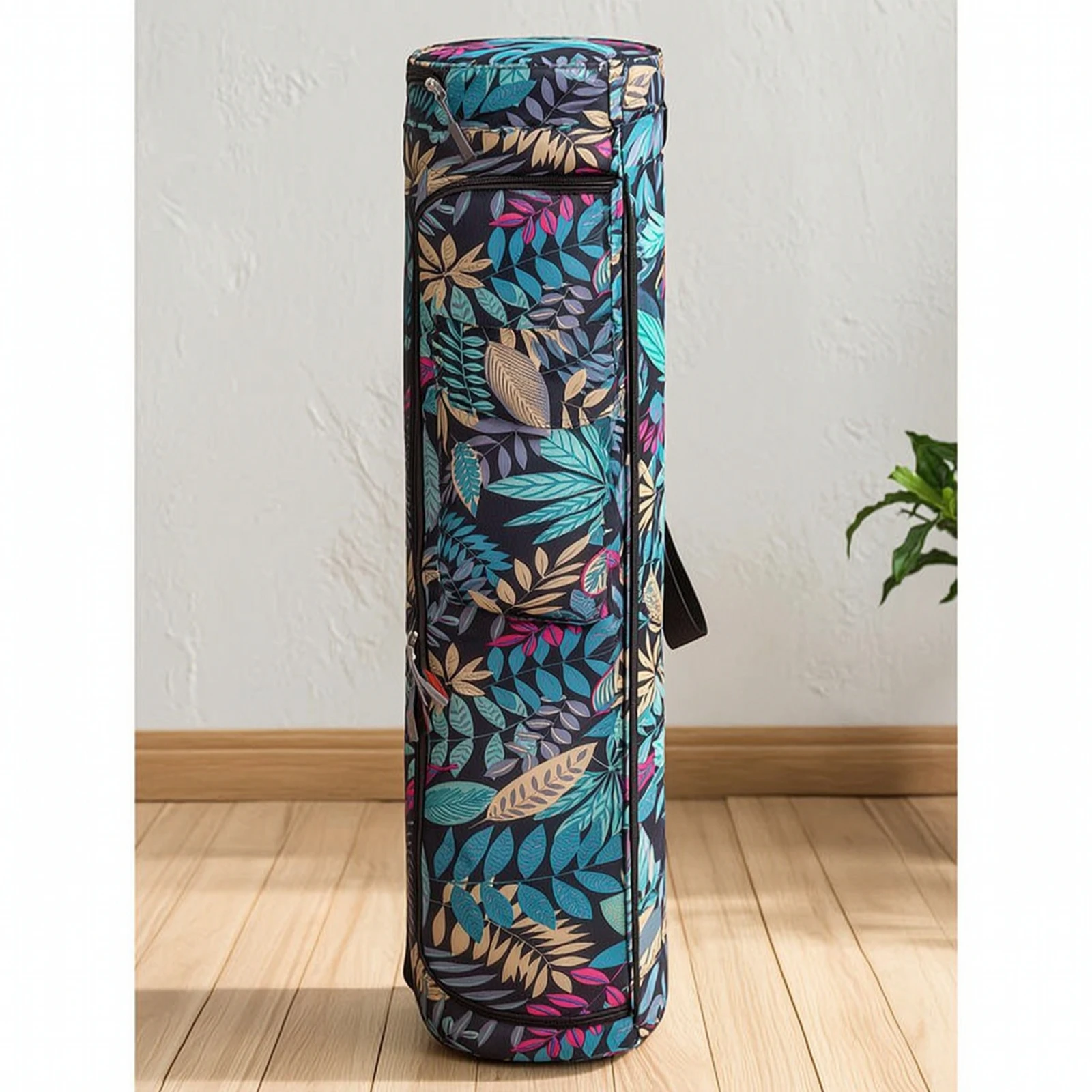 fitness-mat-bag-full-zip-fitness-mat-bag-with-pocket-water-resistant-cylindrical-for-yogis-home-workouts
