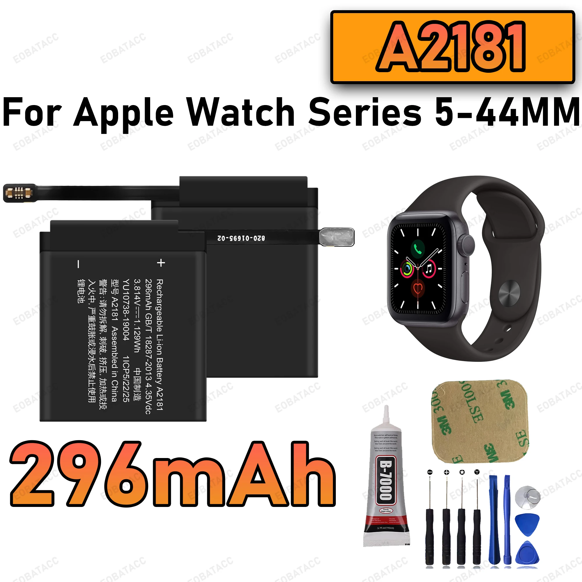 100% New Zero Cycle Original A2181 A2277 Battery For Apple Watch Series 5 40MM 44MM/iWatch 5 44MM Smart Watch Bateria+Free Tools
