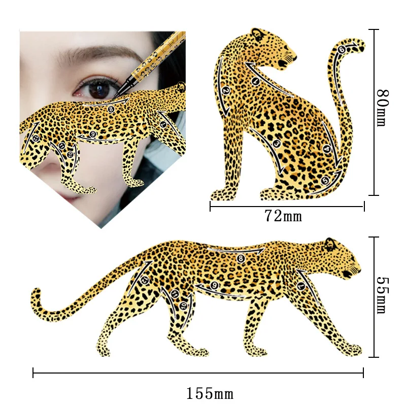 レオパードアイライナーステンシルセット アイメイクシェーピングツール アイテンプレートシェイパーモデル 簡単メイク キャットラインステンシル アイライナーカード