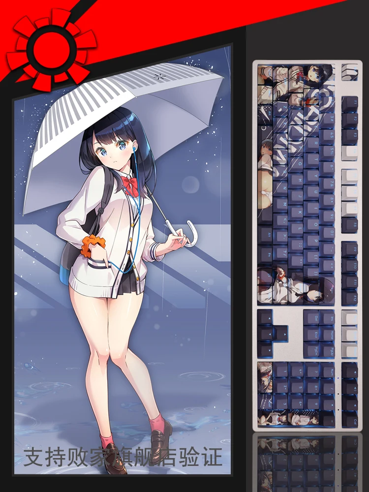 108 Toetsen/Set Ssss. Gridman Takarada Rikka Pbt Keycaps Anime Games Beauty Girl Key Caps Cherry Hoogte Voor Diy Mechanische Toetsenborden