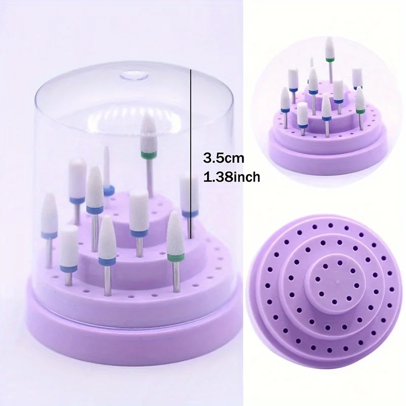 48 ثقوب الاكريليك مسمار لقمة ثقب حامل صندوق تخزين فارغ حامل القاطع مانيكير طحن الحاويات مسمار الملحقات أداة