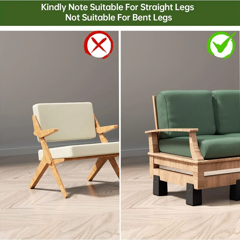 Elevadores de cama, bloques elevadores de escritorio ajustables de 4 pulgadas con abrazadera de tornillo, paquete de 4 elevadores de silla resistentes, se adapta a anchuras de 0 a 2 pulgadas, duraderos