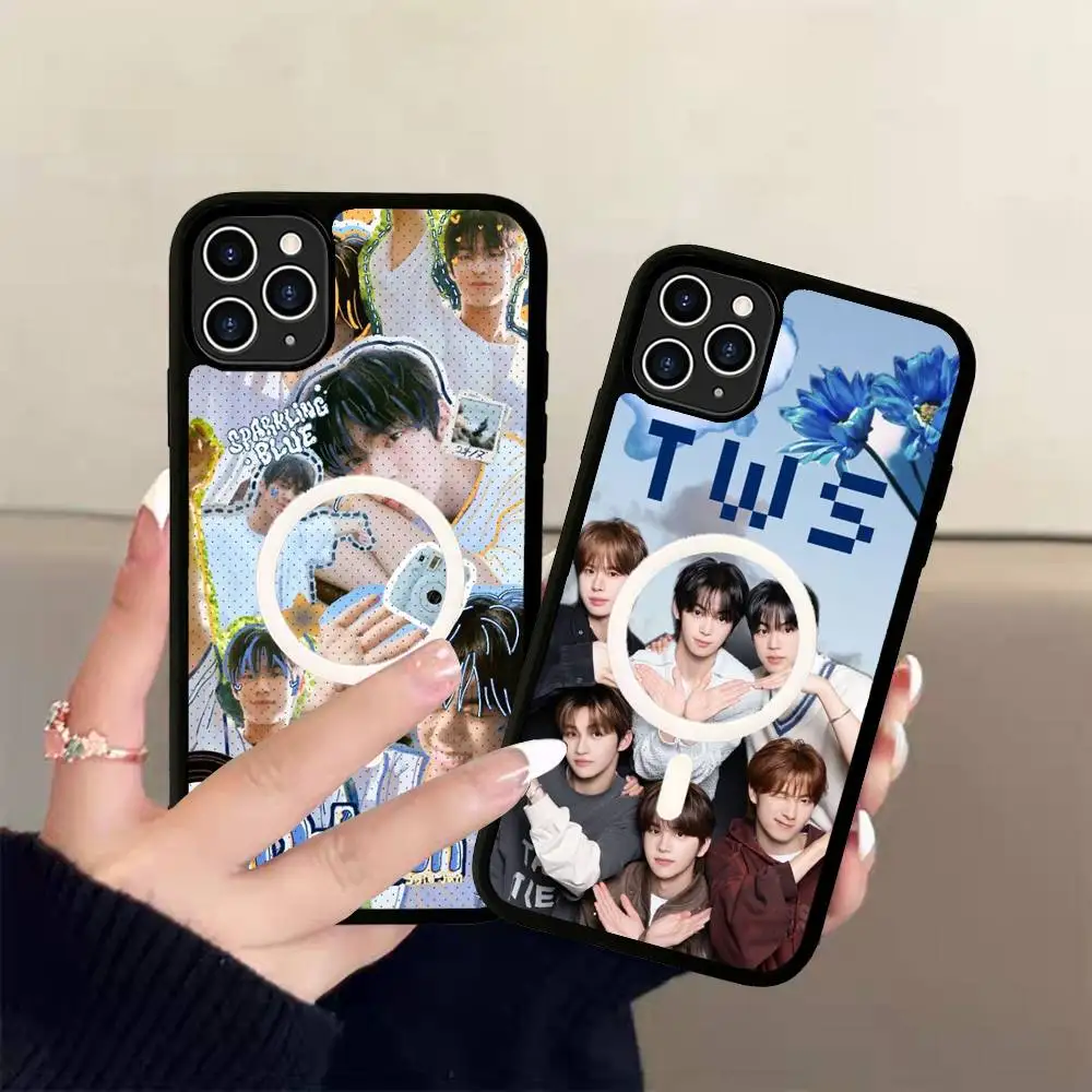 

Popular T-TWS Korean Pop Magsafe Phone Case For IPhone 16 15 11 12 13 14 17 Pro Max Plus Magnetic Wireless Charge