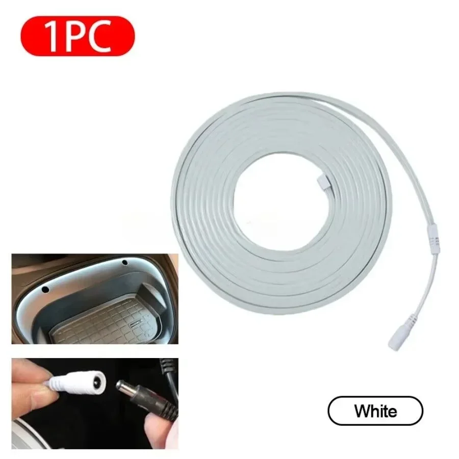 DC12V Flexible LED Ambient Light Strip 5m for Model Y 3 S After Trunk Frunk Silicone Interior Car Decorative Lamp DIY Lamp