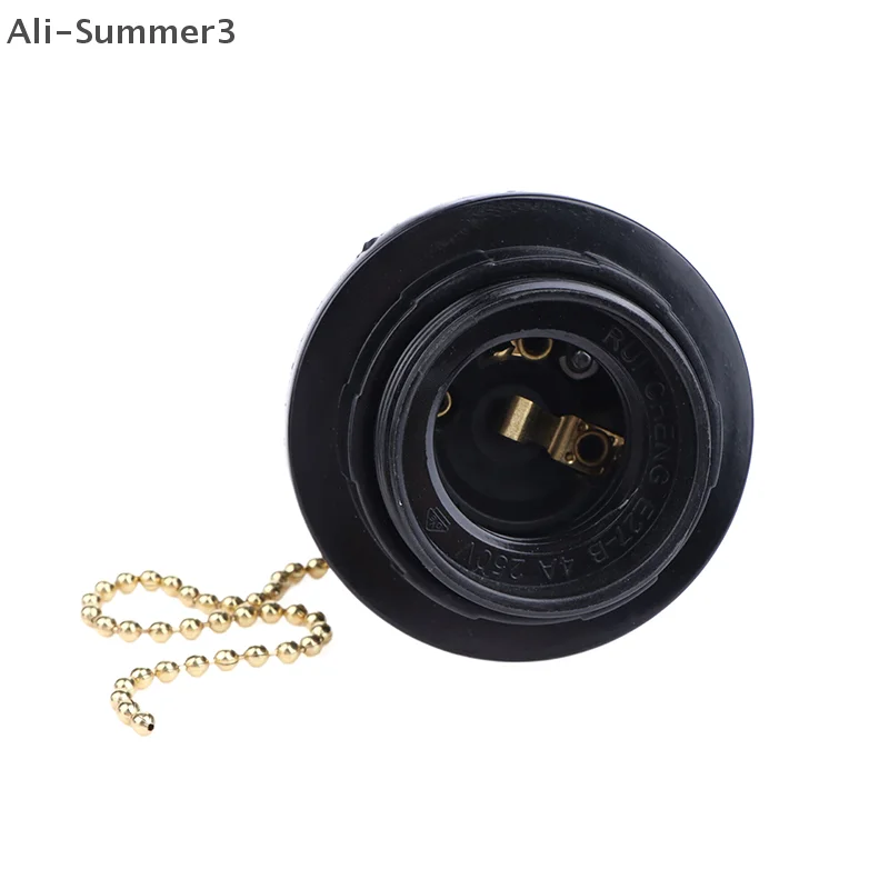 

(YY)1Pc 2025 New E27 Bakelite Self-locking Light Body with Zipper Switch Lamp Base E27 Full Tooth Lamp holder with Push Button