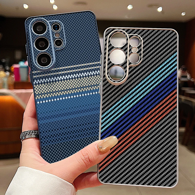 Carbon Fiber Texture Magnetic Phone Case For Samsung Galaxy S26 S25 S24 Ultra S25 S23 FE A57 A56 A37 A17 A55 A26 A36 A35 Cover