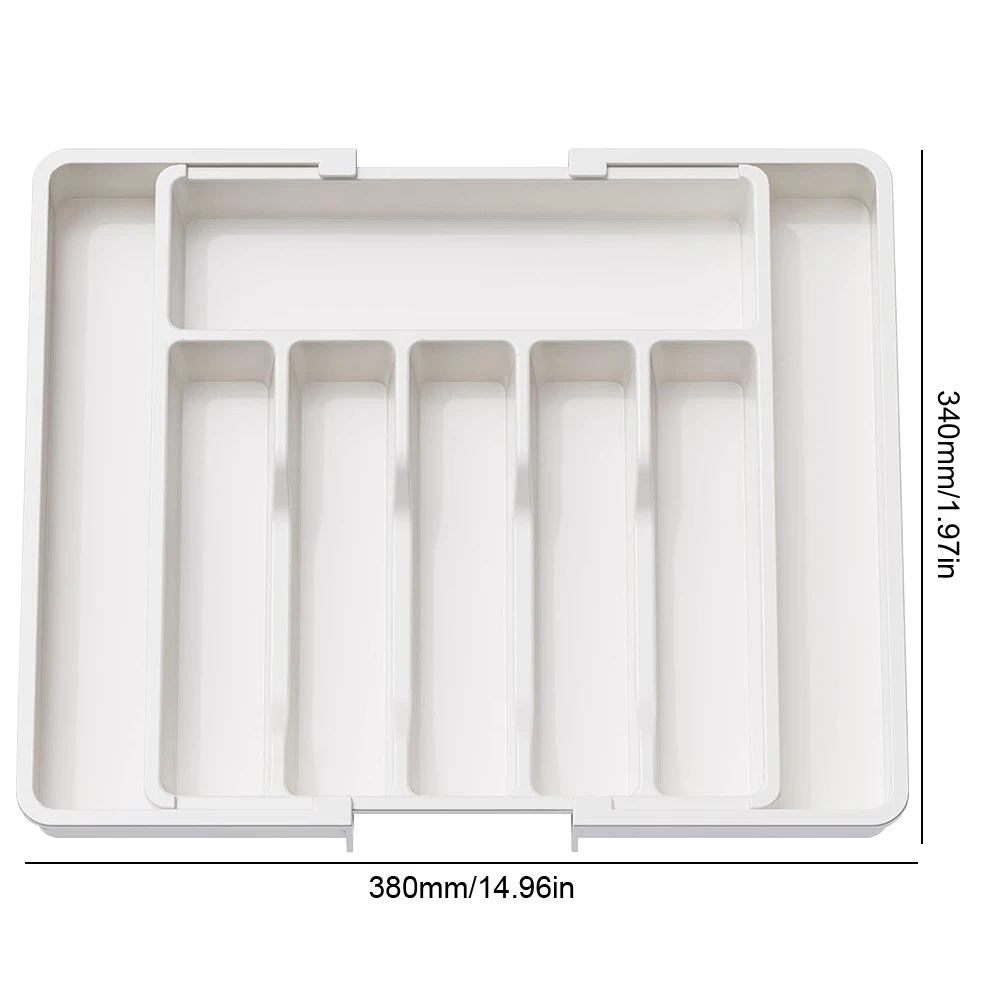 Silverware Kitchen Drawer Cutlery Storage Tray Knife Holder Spoon Forks Tableware Organizer Container Adjustable Forks Rack image 6