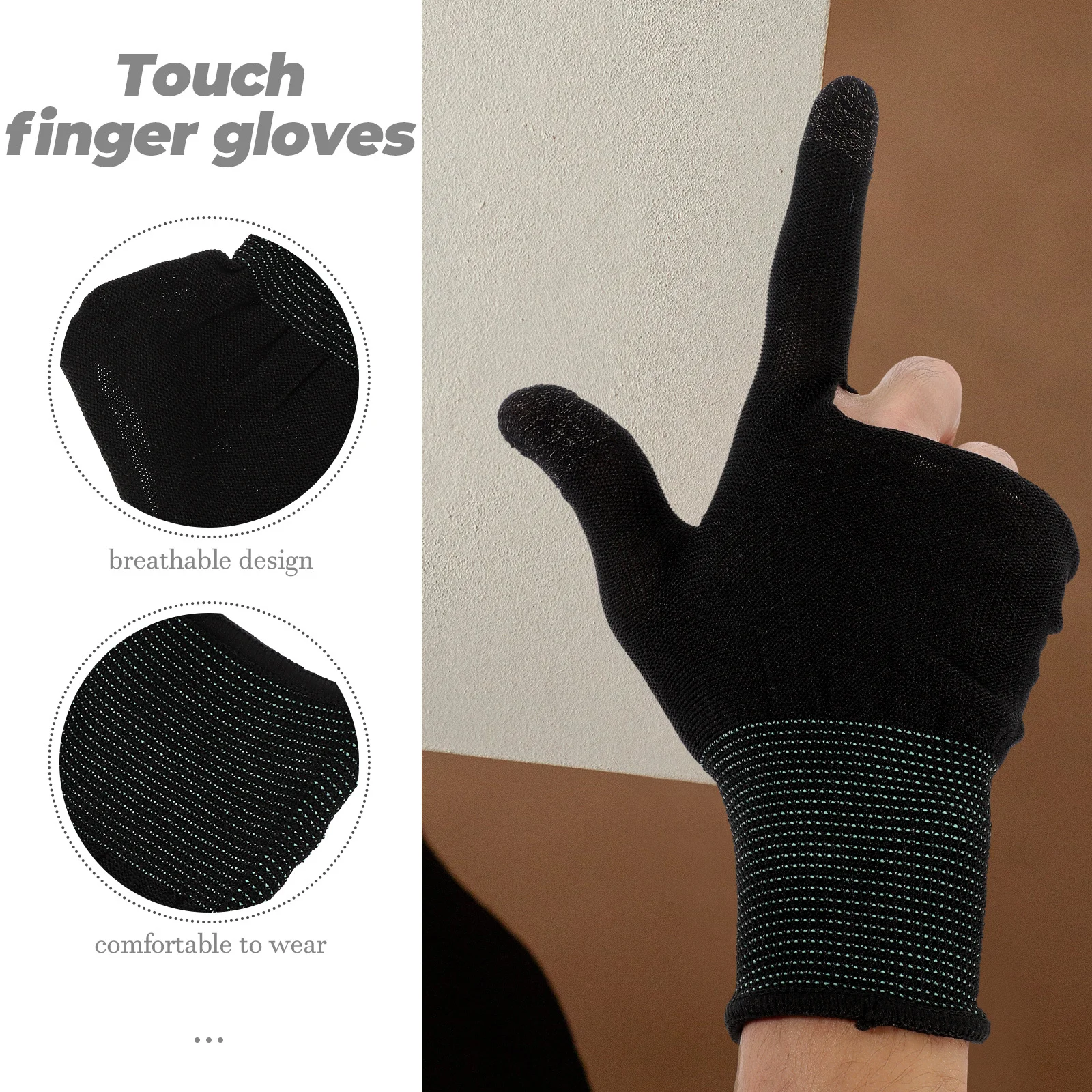 

1Set Gaming Gloves Finger Sleeves Phone Game Breathable Anti-Sweat Touchscreen Finger Covers Set Phone Game Gloves