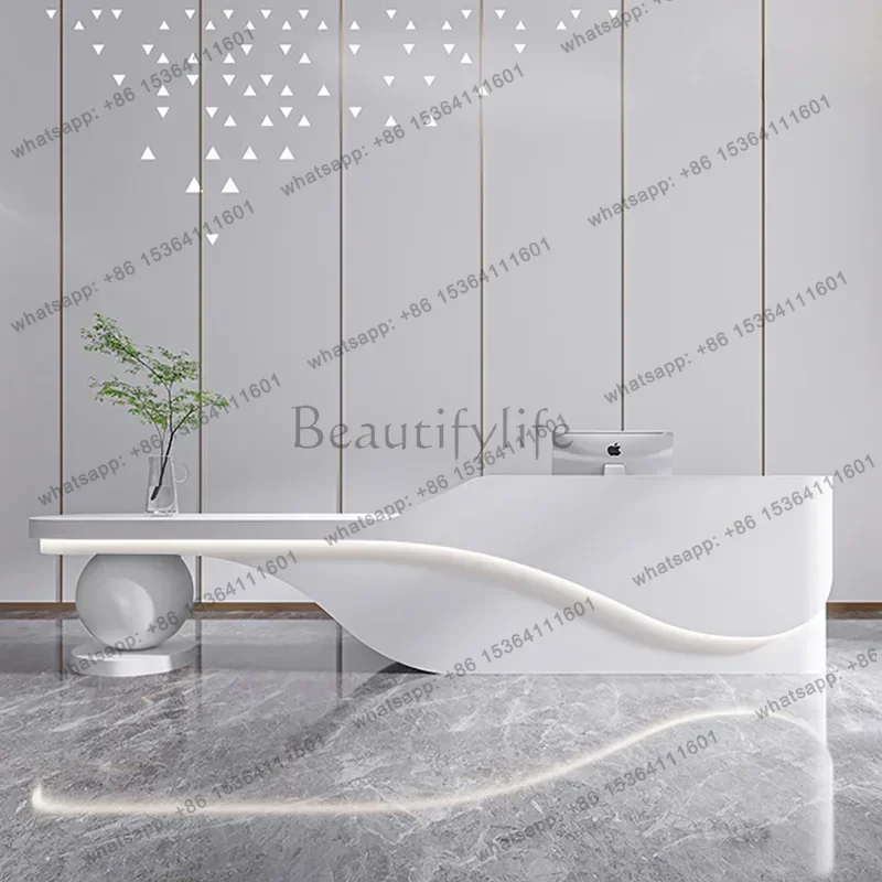 Factory Direct Sales Italian Style Simplicity Reception Desks Beauty Salon Clothing Store Modern Reception Desks Luxury Office F