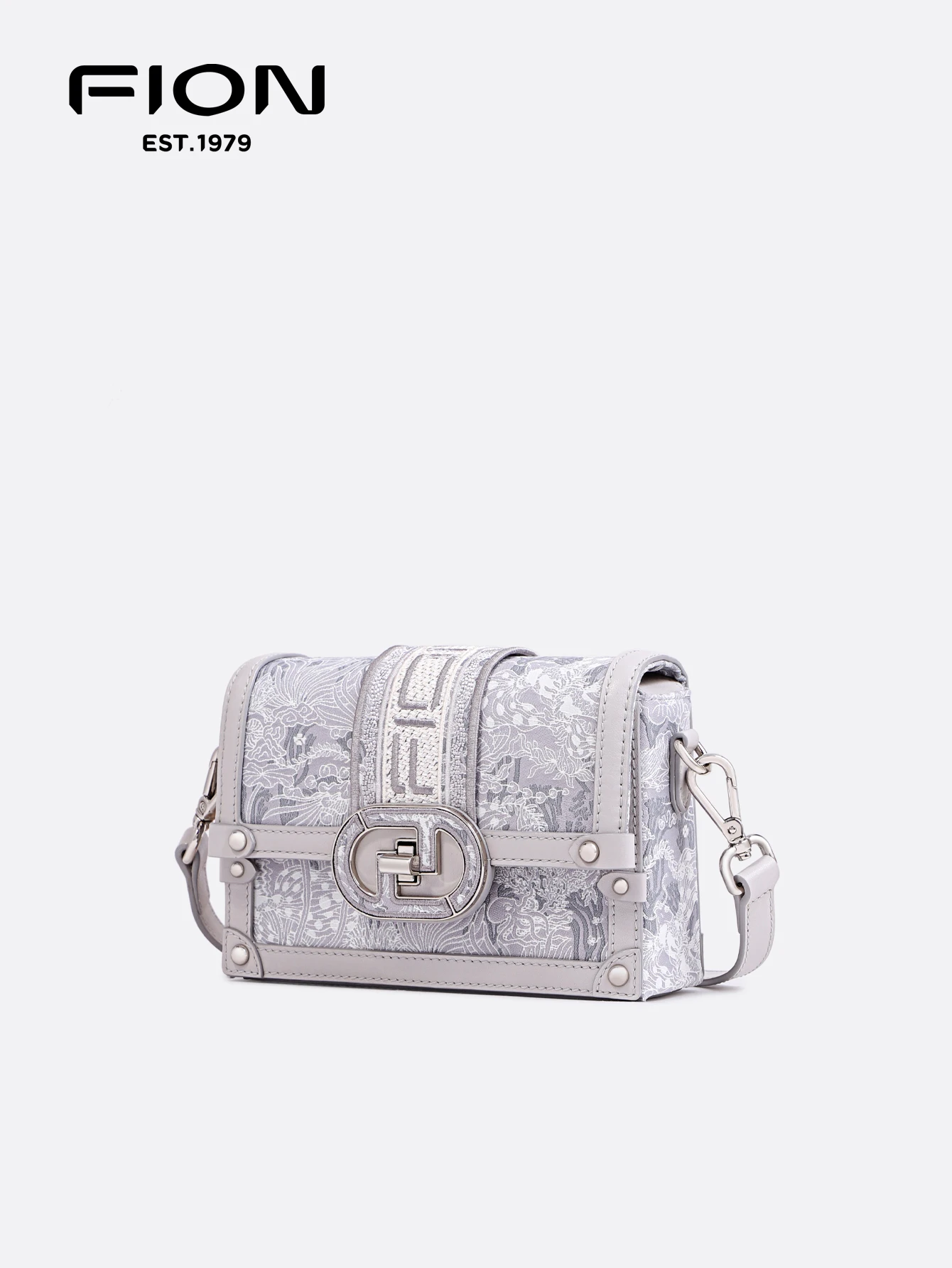 Zishi Koi Jacquard Shoulder Bag Crossbody Bag Square Bag With All-Over Floral Pattern Simple Versatile Casual Shoulder Crossbody