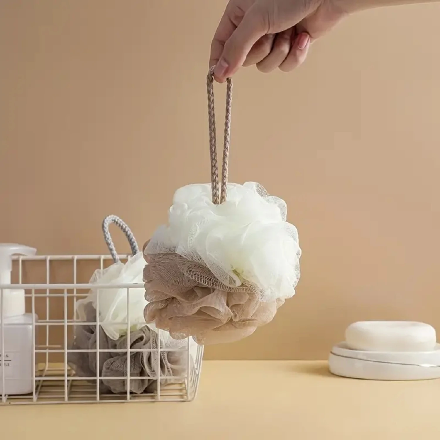 Spugna morbida per luffa da bagno, scrubber per doccia corpo delicato per esfoliare e pulire, lussuosa spugna da bagno luffa per simile a una spa