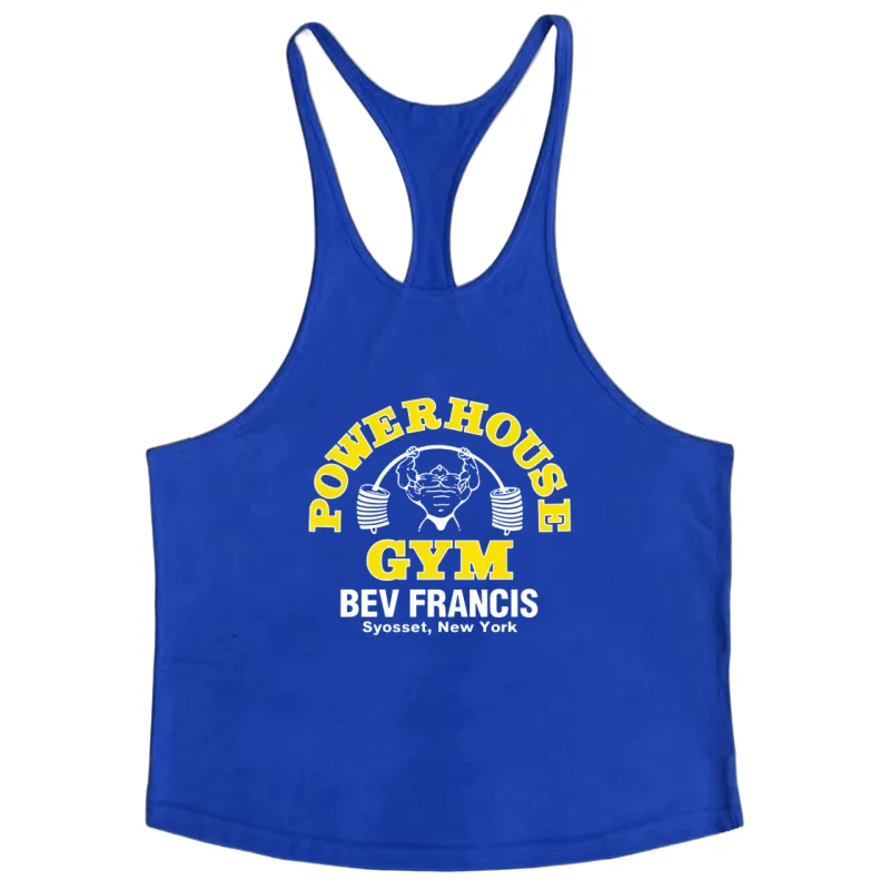 Camiseta interior de culturismo para hombre de gimnasio – Camiseta sin mangas con tirantes en la espalda en I, chaleco de culturismo de secado rápido de algodón para ejercicio físico