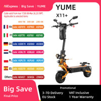 EU YUME X11+ Electric Scooter 6000W 60V 27Ah Battery Dual Motors 11inch Tires 90KM Max Mileage 150KG Max Speed 95km/h E-Scooter