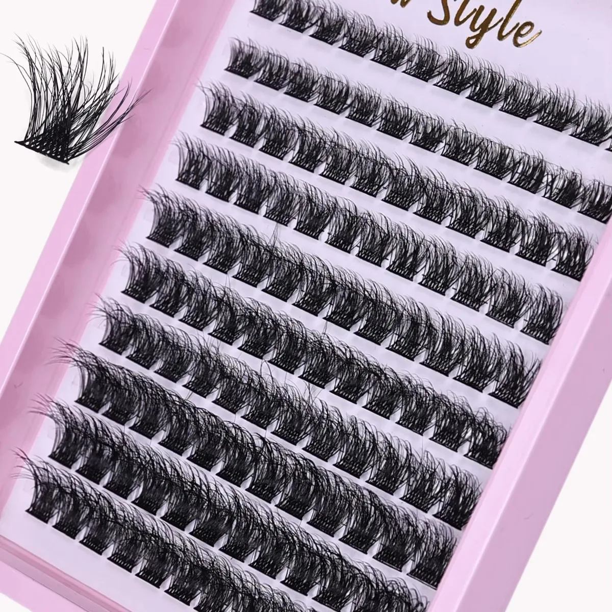 Weiche, flauschige D-Curl Cluster-Wimpern, 120 Stück, 10-16mm gemischte Wispy Einzelwimpern, wiederverwendbare Make-up-Tools für den täglichen Gebrauch – Detail 2