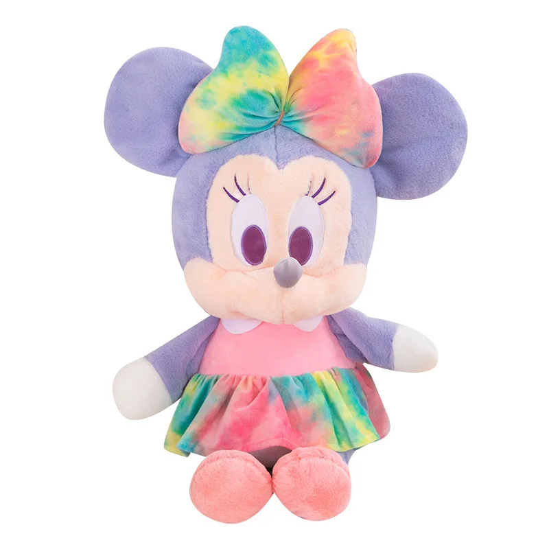Disney Peluche di grandi dimensioni Topolino Minnie Pelliccia di coniglio Peluche Bambole di cartone animato Bambini Compleanno Regalo di Natale Giocattolo di topo colorato per