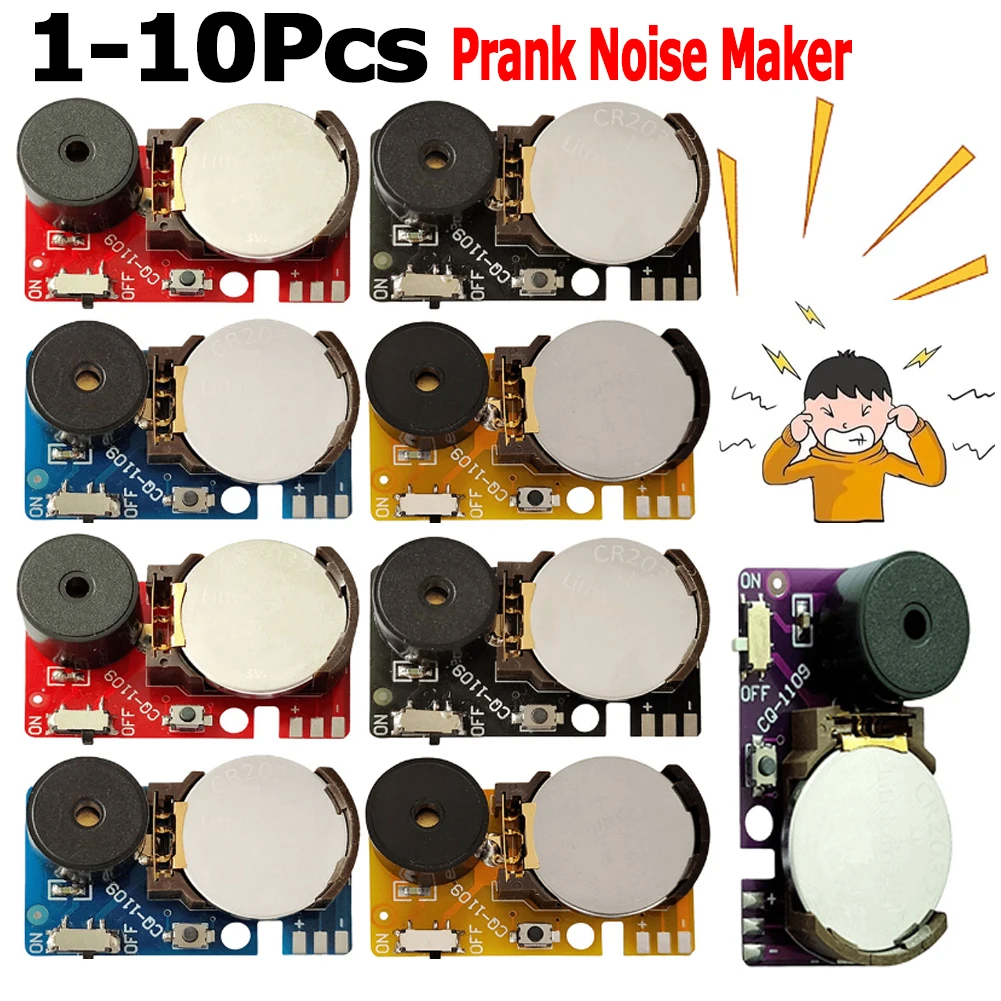 เครื่องทำเสียงคริกเก็ต1-10ชิ้นมีเสียงที่น่ารำคาญอย่างต่อเนื่อง PCB ส่งเสียงบี๊บการเล่นตลกที่ซ่อนอยู่มีเสียงสำหรับวันฮาโลวีนของคนโง่