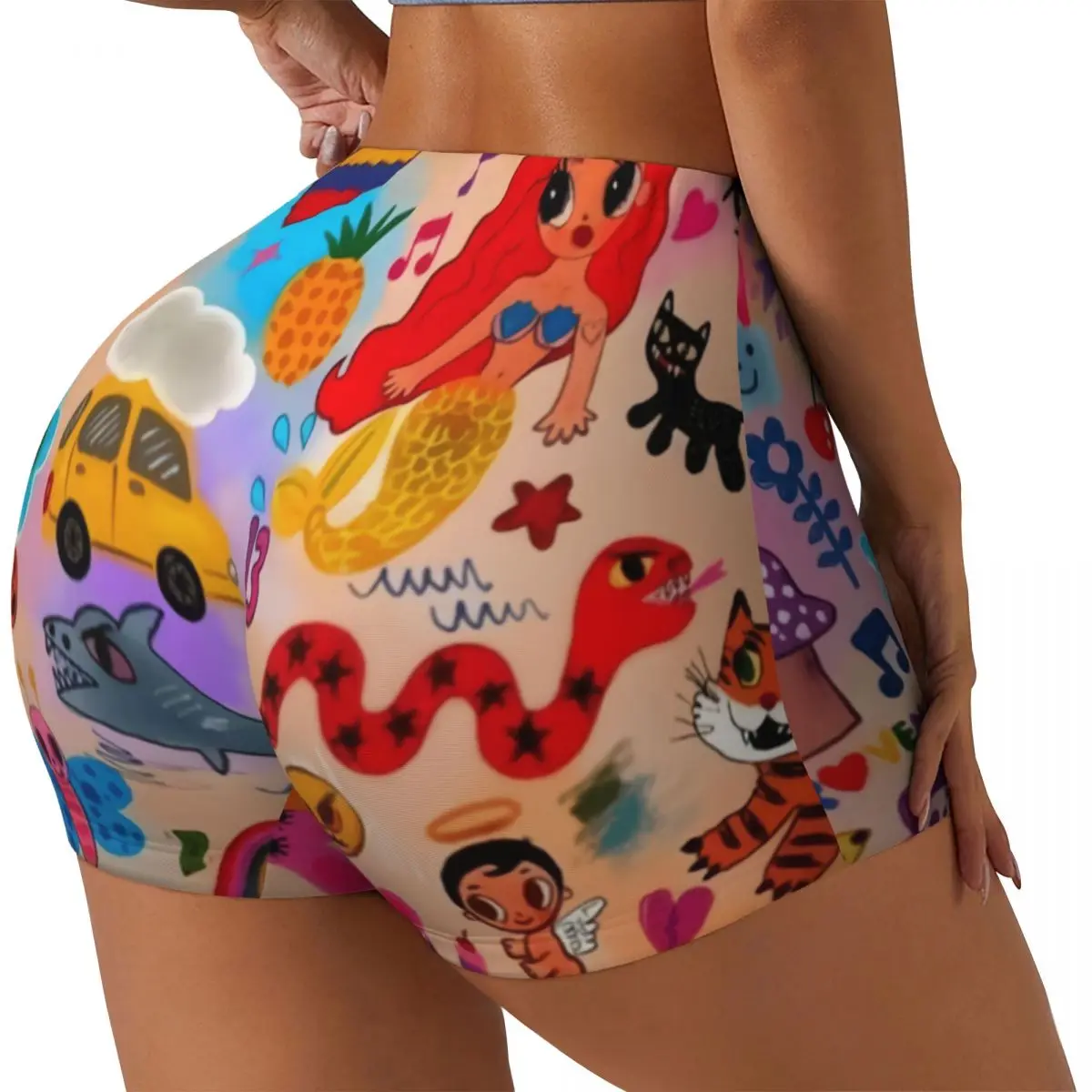 Custom Reggae Singer Karol G Workout Volleyball Biker Shorts for Women Gym Yoga Shorts
