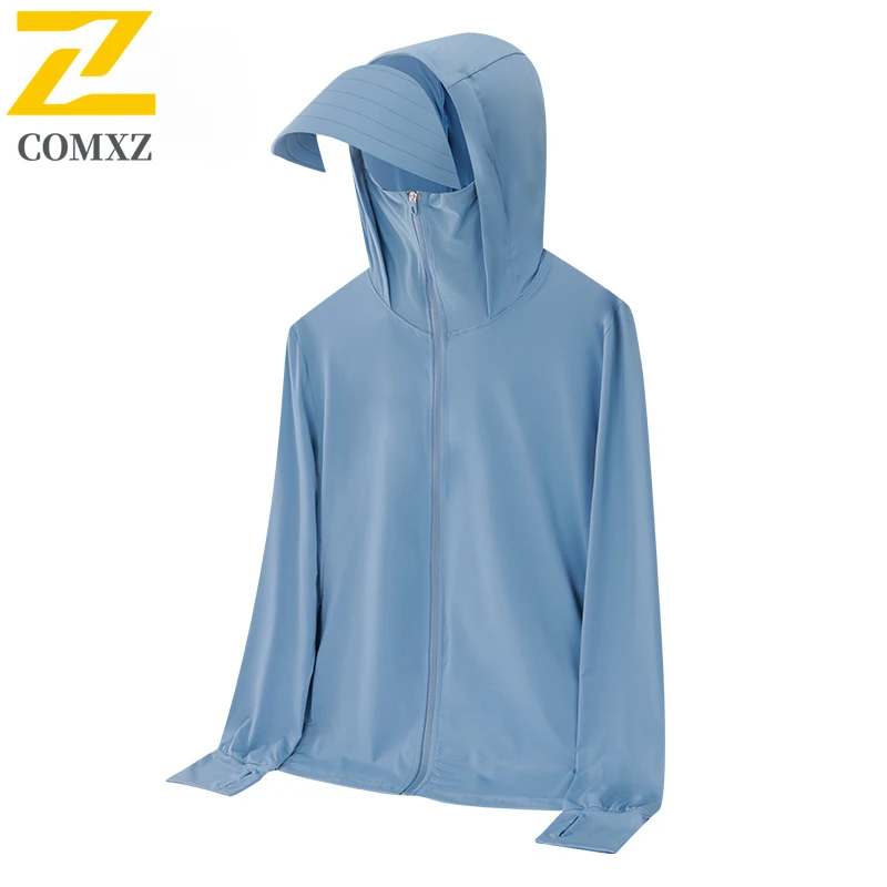 Spring Summer Ice Silk Sunscreen Clothes Women UPF50+Men Outdoor Travel Breathable Professional Sunscreen Clothes Skin Clothes