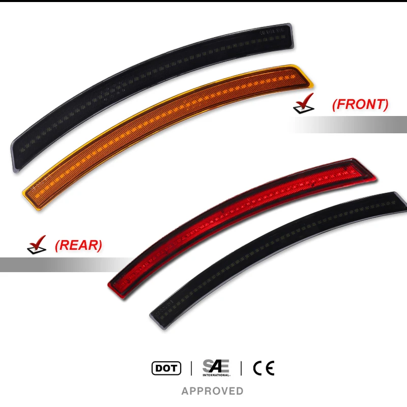 اكسسوارات السيارات المصد الخلفي الأمامي LED الجانب ماركر ضوء لشروليه كورفيت C72014 2015 2016 2017 2018 2019 الحاجز مصباح #5