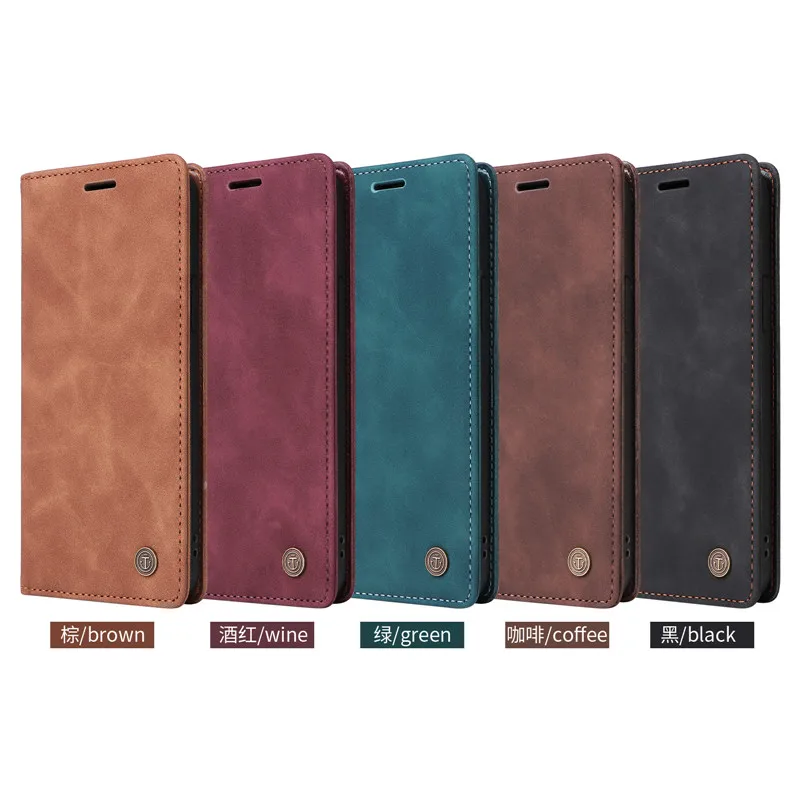 Retro Matte Luxury Flip Wallet Case For Samsung Galaxy A14 4G A23 A54 A34 A33 A13 Lite A73 5G A137 A04 Solid Colors Phone Cover