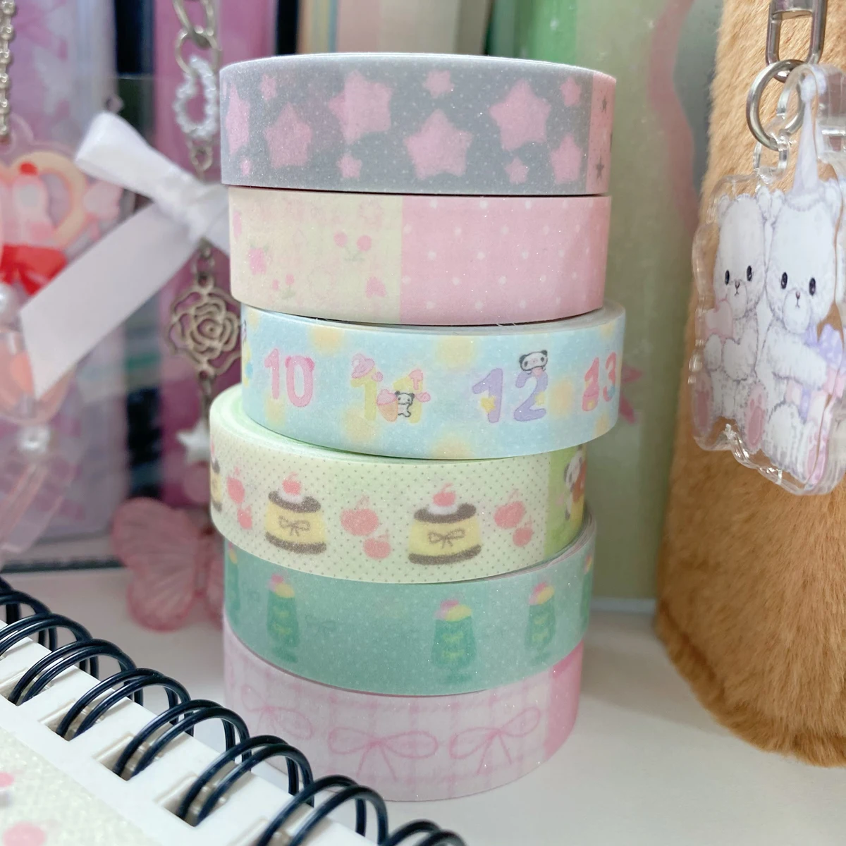 Kawaii Deco Washi Tape for Scrapbook Stationery Diy Arts Crafts Album Cute Panda Masking Tape adhesive tape for scrapbooking