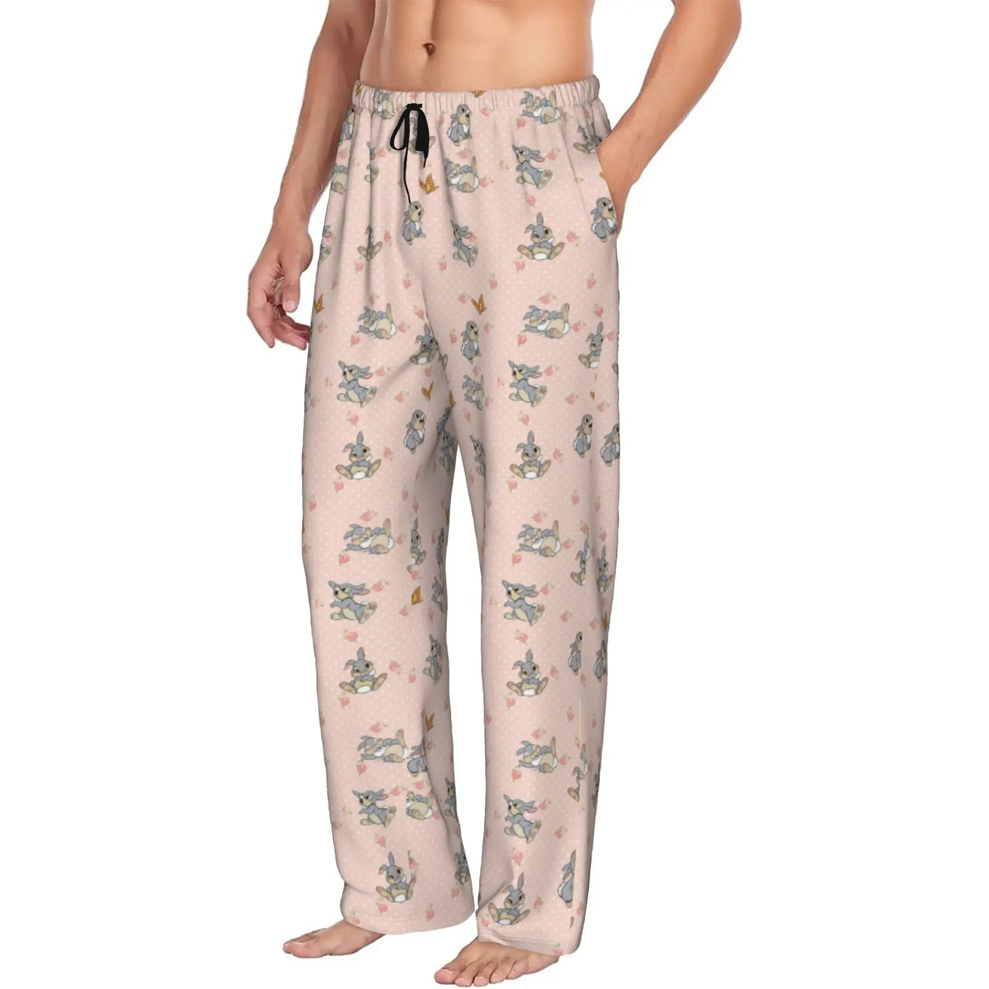 Custom Men B-Bambies Anime Pajama Pants Printed  Sleep Sleepwear Bottoms with Pockets
