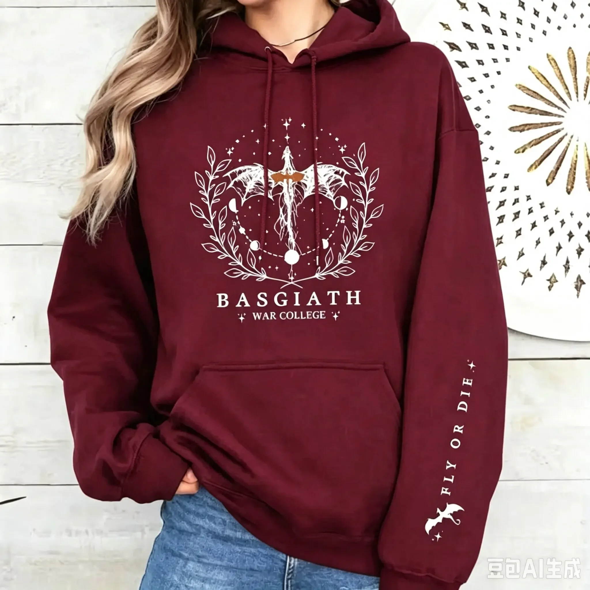 2026 Women's Fall/Winter Hoodie Fourth Wing Sweatshirt Basgiath War College Dragon Knight Hoodie Fantasy Gift unisex Pullover