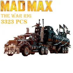 New  In Stock 3300PCS Mad Movie Series Modified The War Rig Max War Rig Truck Toys Series Model Building Block Bricks Kid Gifts