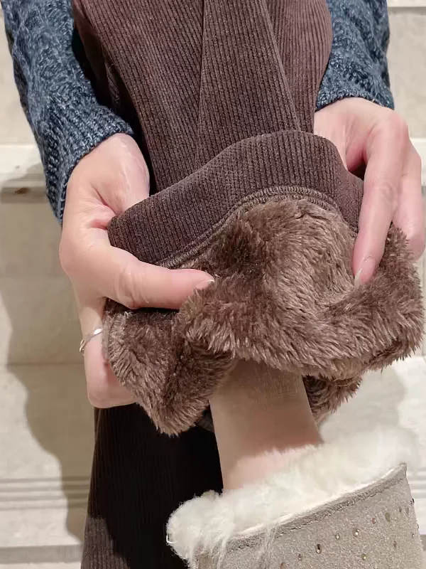 Thickened Corduroy Wide Leg Pants Men's Autumn Winter New Loose Casual Straight Leg Lamb Velvet Pants Fashionable Youth Style