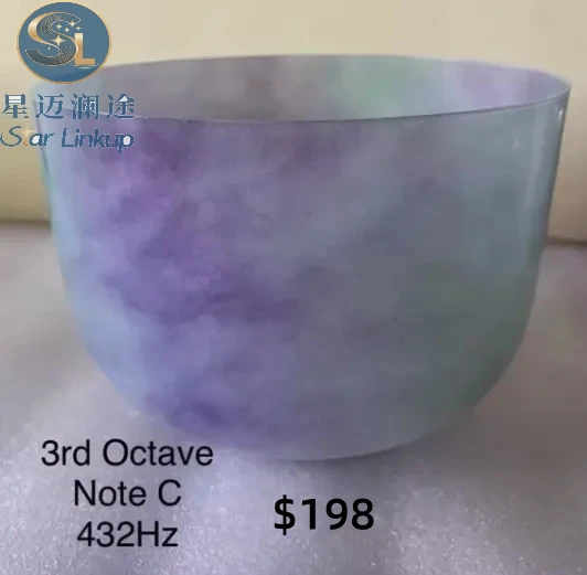Star Linkup Natural Clear Quartz Crystal Singing Bowl, 432Hz Perfect Musical Pitch, Optional 3rd Octave Notes: C (Approx 8.5 Inch), C#, D, D# (Approx 8 Inch), Resonance Sound Bowl for Yoga Meditation, Sound Bath, Root & Sacral Chakra Healing, Energy Balan