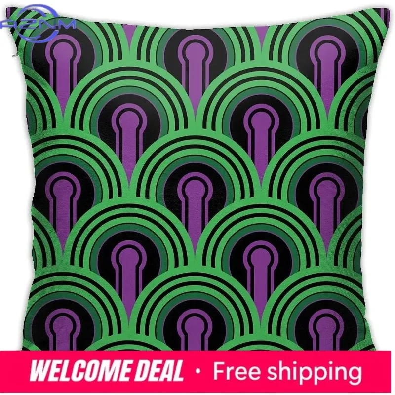 Overlook Hotel Carpet From The Shining Purple Green Throw Pillow Cover Cozy Square Pillowcase Home Decorative for Bed Couch Sofa