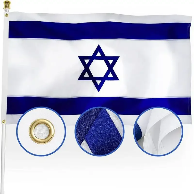 Israel Flag 3x5 Feet Israeli National Country Flags Polyester Indoor Outdoor Banner For Party Festival Parades Parties Decor