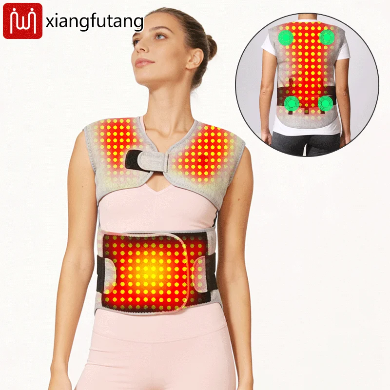 

Red Light Heating Vibration Massage Shoulder Back Waist Abdomen Protector Fatigue Relief Abdominal Massager