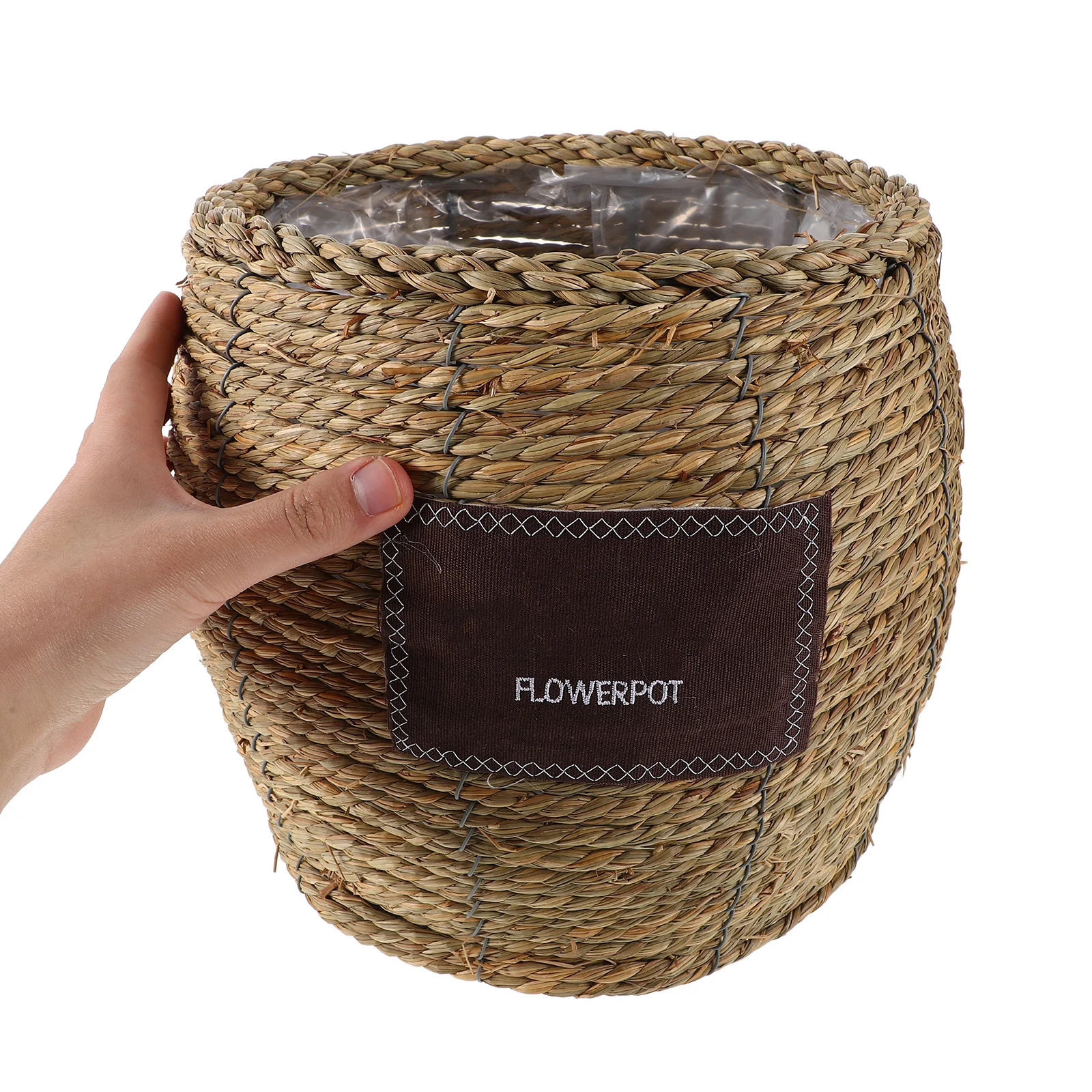 

Handwoven Straw and Rattan Basket Decorative Flower Pot Planter Basket for Indoor Outdoor Plant Storage and Display